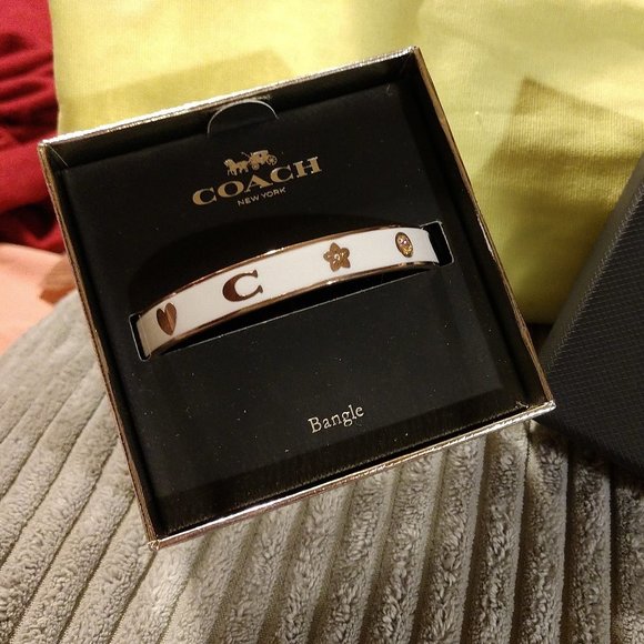 NWT Coach Motif Enamel Bangle Bracelet - Picture 1 of 6